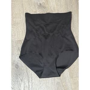 STRM LINE Firm Control BLACK Hi Waist Shaping Brief Panty Womens Sz L NWOT